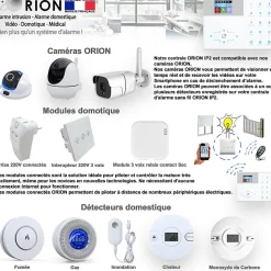 Pack alarme ORION sans fil connectée IP + GSM 4G avec sirène solaire - pour maison 5 à 7 piéces.