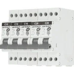 Pack de 5 disjoncteurs 1x10A + 2x16A + 2x20A - Zenitech