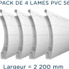 Pack 4 lames - 2200mm - PVC56 - Blanc - AJ