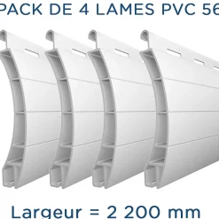 Pack 4 lames - 2200mm - PVC56 - Blanc - AJ