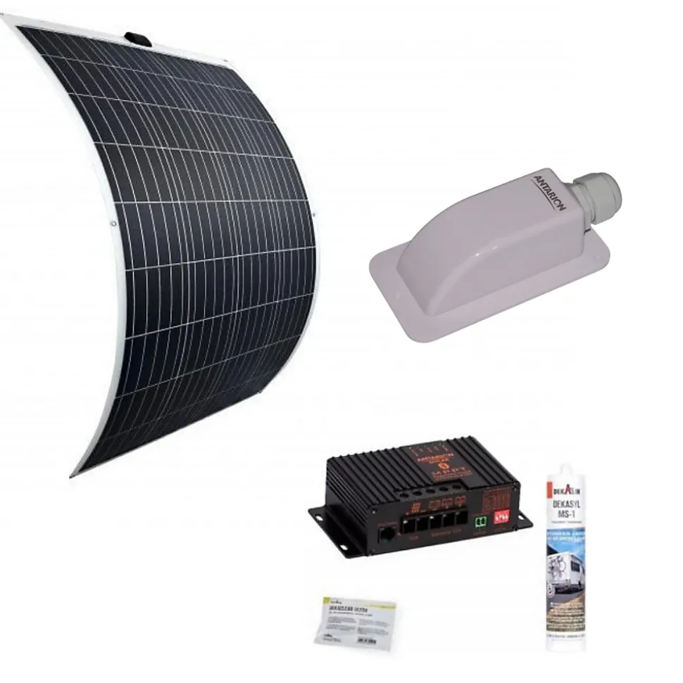 PACK Panneau Solaire Souple 135W + Régulateur de charge Bluetooth + passe-toit + Dekasyl MS1 Camping-Car ANTARION