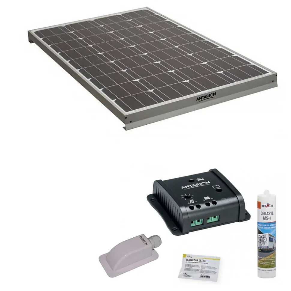 Pack Panneau solaire 160W camping car + Kit de pose solaire avec régulateur de charge PWM 160W 10A ANTARION