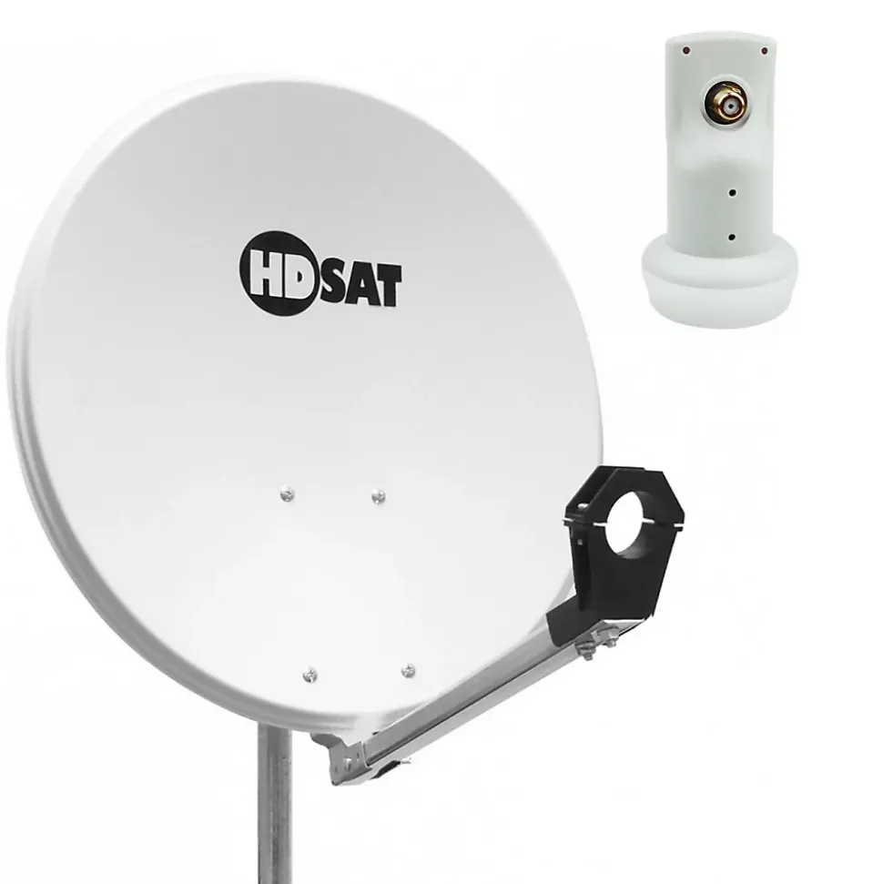 Pack Parabole satellite aluminium 60cm + LNB Single HD HDSAT