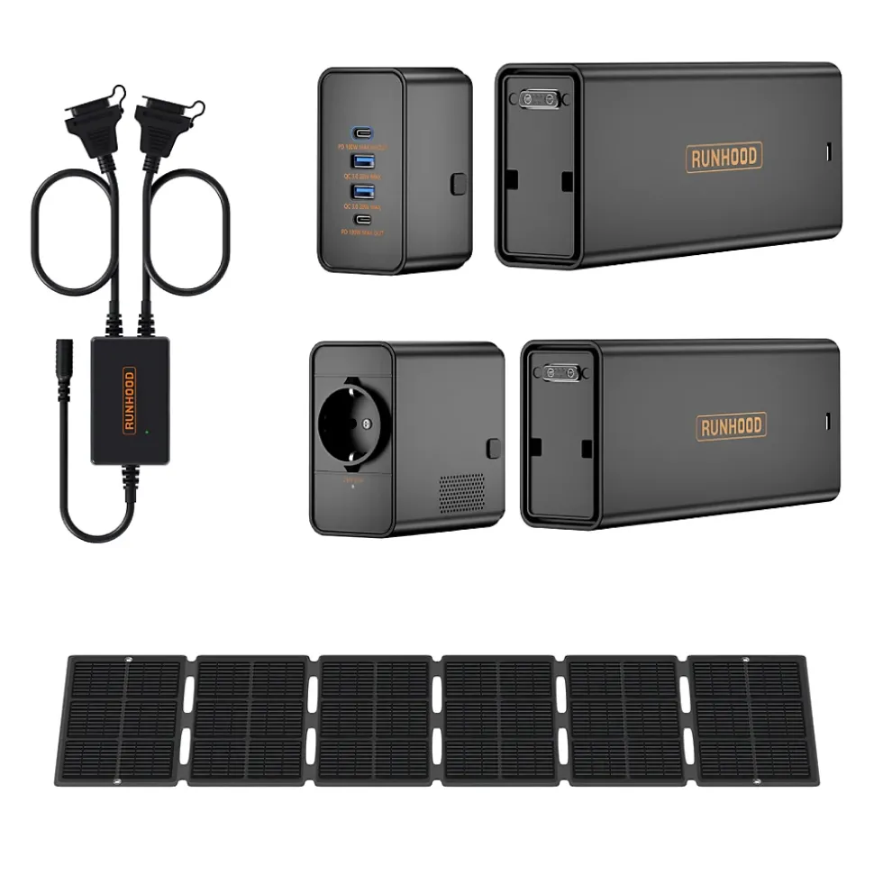 Pack Rando RUNHOOD - 648 Wh + 100 W Solaire - Energie Nomade Ultra-Legere pour Aventure Outdoor