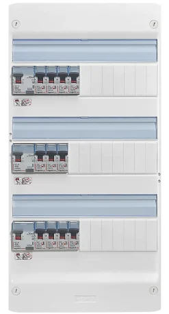 Pack tableau électrique pré-équipé et pré-câblé 3 rangées Legrand + porte blanche pour coffret