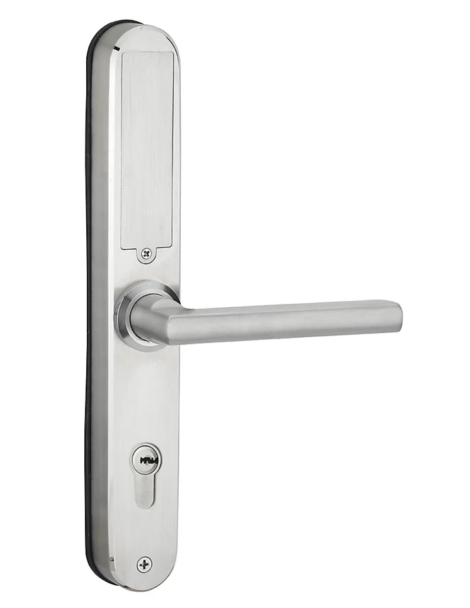 Paire de poignées connectées Intelock Multi, pour porte d'entrée, entr'axes 70mm, argent - INTELOCK