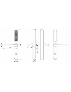 Paire de poignées connectées Intelock Multi, pour porte d'entrée, entr'axes 85mm, doré - INTELOCK