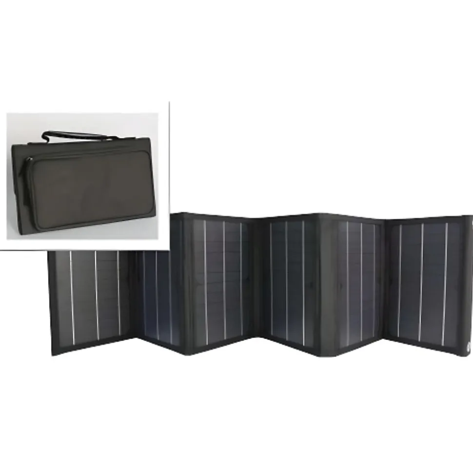 Panneau solaire portatif pliable SolarTec 60 - 60W 18V 3.3A - 6 pans monocristallins - Port USB A/C - Câble DC - Protec