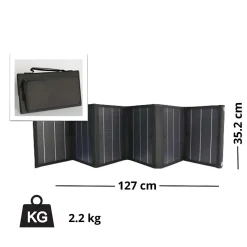 Panneau solaire portatif pliable SolarTec 60 - 60W 18V 3.3A - 6 pans monocristallins - Port USB A/C - Câble DC - Protec