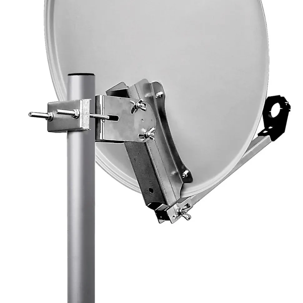 Parabole satellite acier Blanche 65cm avec Support LNB en Acier Galvanisé idéal ASTRA EUTELSAT HDSAT