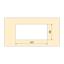 Passe-câbles de table Emuca Quadrum, rectangulaire, 159x80mm, à encastrer, Aluminium, Peint en blanc