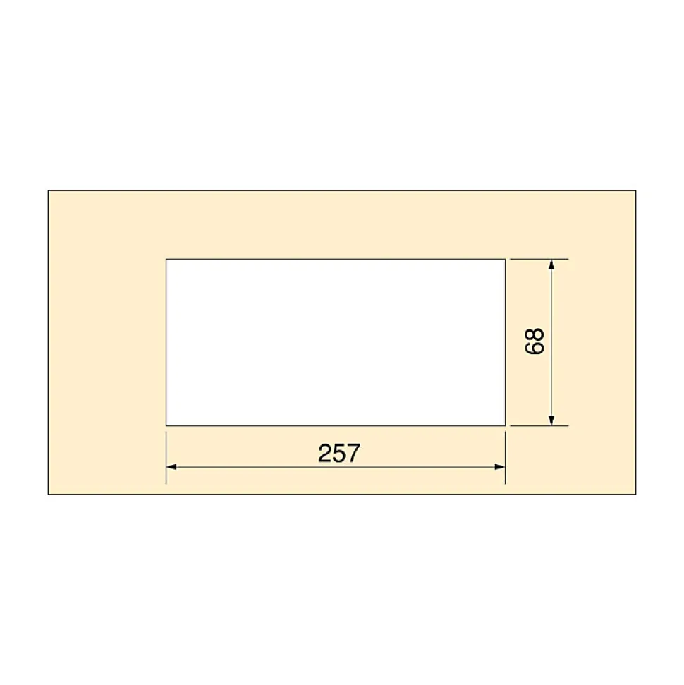 Passe-câbles de table Emuca Quadrum, rectangulaire, 269x80mm, à encastrer, Aluminium, Peint en blanc