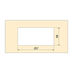 Passe-câbles de table Emuca Quadrum, rectangulaire, 269x80mm, à encastrer, Aluminium, Peint en noir