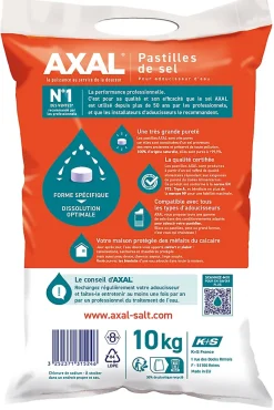 Pastilles de sel pour adoucisseur d'eau 10 kg AXAL