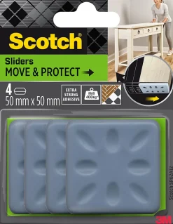 Patin glisseur adhésif carré gris Scotch ø50 mm