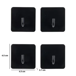 4 patères adhésives Stiky 4,5x2,7cm - Noir- 5five