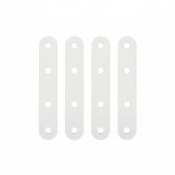 4 Pattes d'assemblage Acier Blanc L.60 x H.15 x EP.2mm