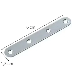 4 Pattes d'assemblage Acier Zingué L 60 x l.15 x E.2mm