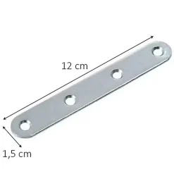 4 Pattes d'assemblage Acier zingué L.120xH.15xEP.2 mm
