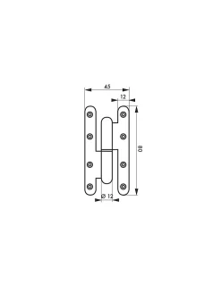 Paumelle de Paris porte d'entrée / d'intérieur, 80x45mm, acier, gauche - THIRARD