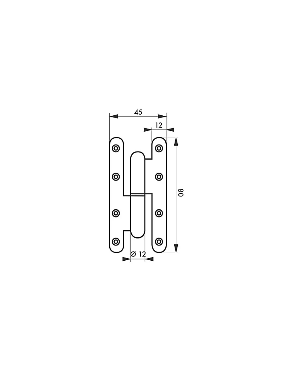 Paumelle de Paris porte d'entrée / d'intérieur, 80x45mm, acier, gauche - THIRARD