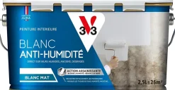Peinture anti-humidité assainissante intérieur blanc mat V33 2.5 L