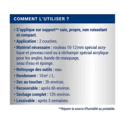 Peinture anti-humidité blanc satin Ripolin 2,5L + 20% gratuit