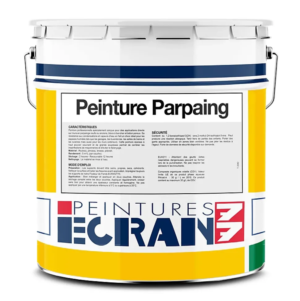 Peinture parpaing, bloc béton, agglo béton, peinture professionnelle opacifiante, sans odeur, mur intérieur, extérieur ECRAN77-15