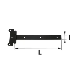 Penture bout carré acier noir Afbat L.500 mm