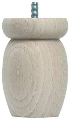 Pied de lit boule H. 100 mm x ø68 mm brut