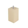 Pied de lit carré en hêtre Bar Plus texture bois H. 10 x L. 5,5 cm