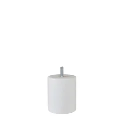 Pied de lit cylindrique en hêtre blanc Bar Plus H. 8 x Ø6,8 cm
