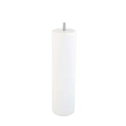 Pied de lit cylindrique en hêtre blanc Bar Plus H. 25 x Ø6,8 cm