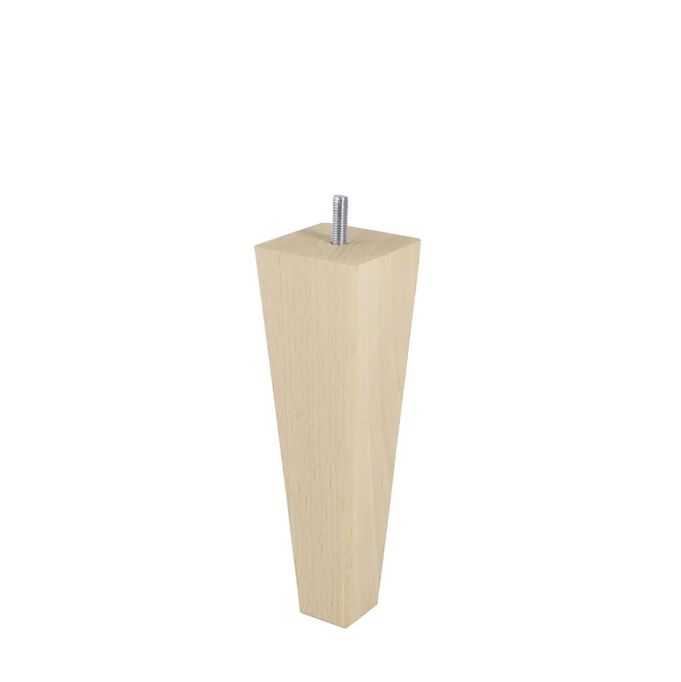 Pied de lit pyramide en hêtre Bar Plus texture bois H. 20 x L. 6 cm