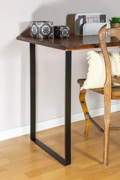Pied de meuble cadre en acier noir Cime H. 71 cm
