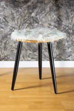 Pied de meuble fuseau en acier noir Cime H. 41 cm