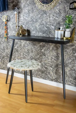Pied de meuble fuseau en acier noir Cime H. 41 cm