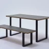 Pied de table rectangle Mottez H. 71 x l. 59 cm métal noir