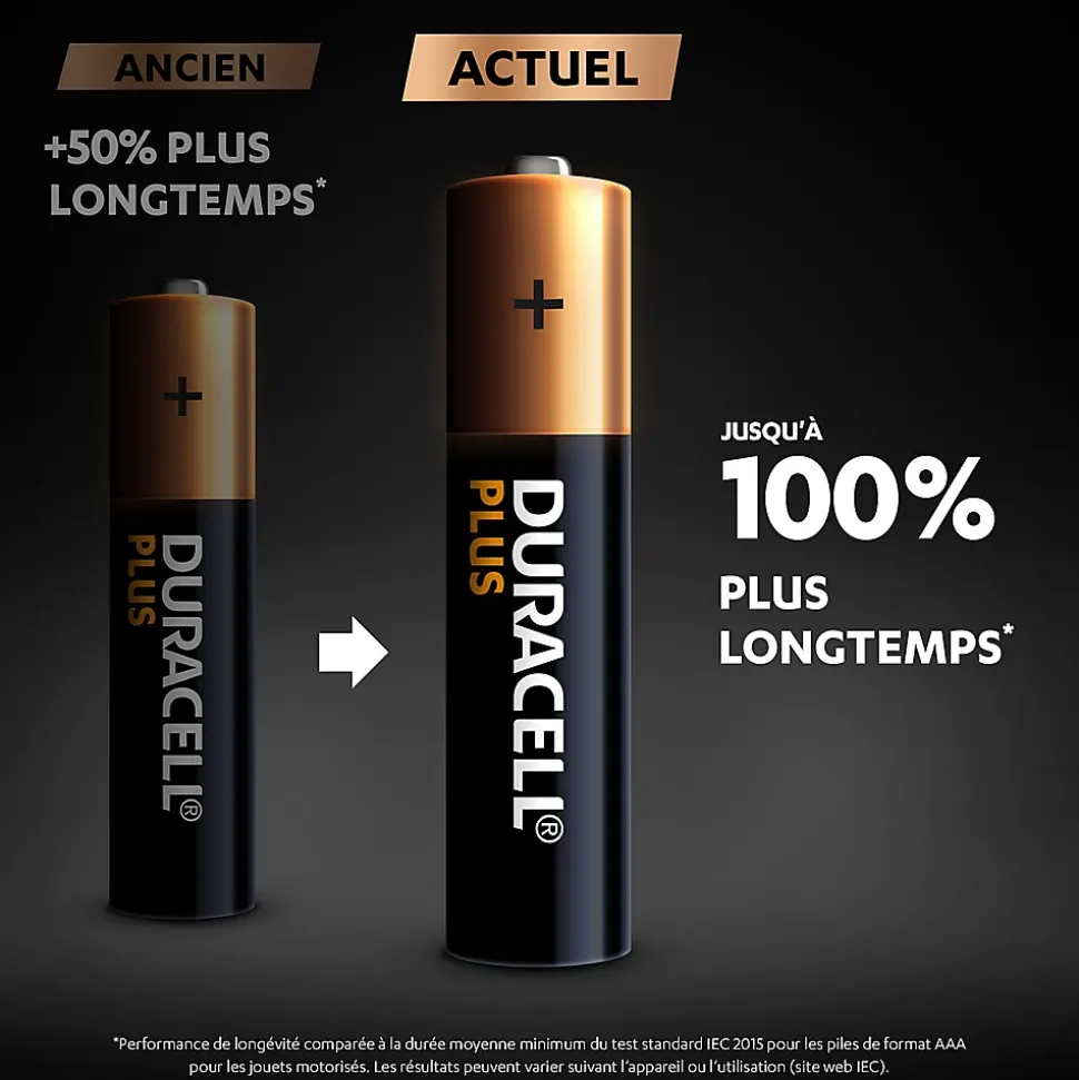 Pile alcaline AAA (LR03) Duracell Plus, lot de 6