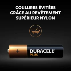 Pile alcaline AAA (LR03) Duracell Plus, lot de 4