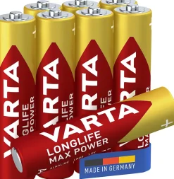 Pile alcaline AAA (LR03) Varta Max Tech, lot de 6 + 2 gratuites