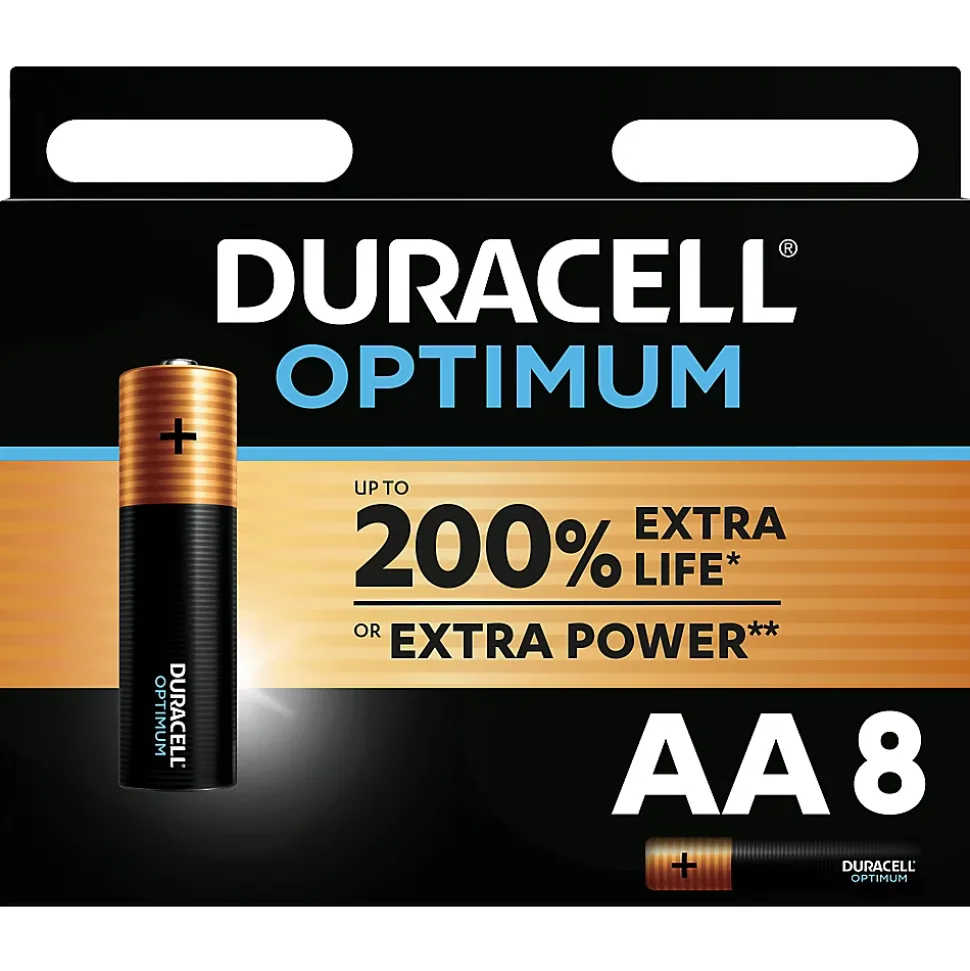 Pile alcaline AA (LR6) Duracell Optimum, lot de 8