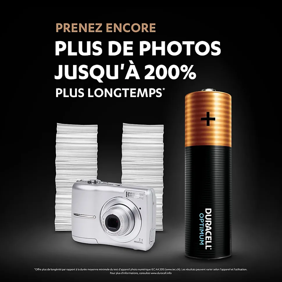 Pile alcaline AA (LR6) Duracell Optimum, lot de 8