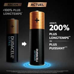 Pile alcaline AA (LR6) Duracell Optimum, lot de 6