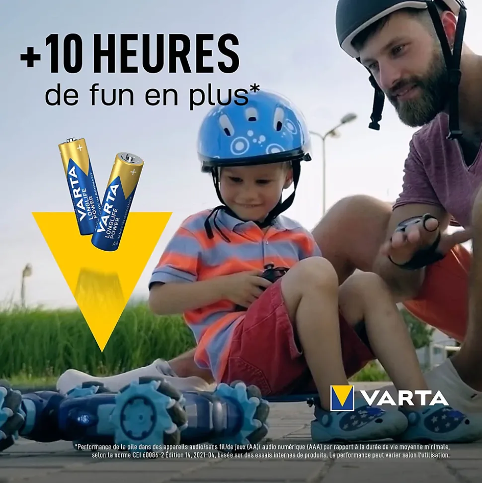 Pile alcaline AA (LR6) Varta Long-life Power, lot de 24