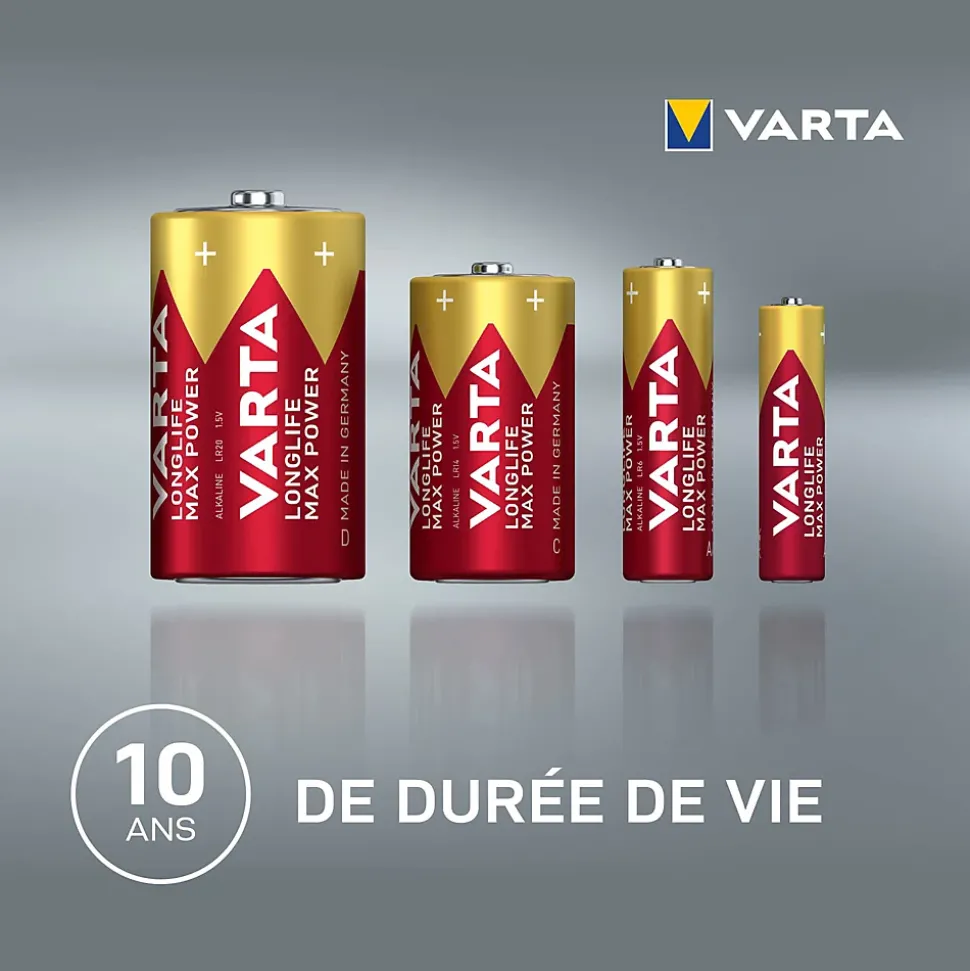 Pile alcaline AA (LR6) Varta Long-life Max Power, lot de 8