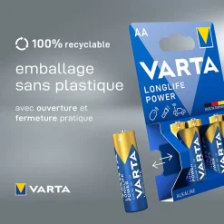 Pile alcaline AA (LR6) Varta Long-life Power, lot de 2