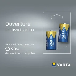 Pile alcaline C (LR14) Varta Long-life Max Power C, lot de 2