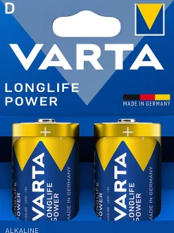 Pile alcaline D LR20 Varta Longlife Power, lot de 2