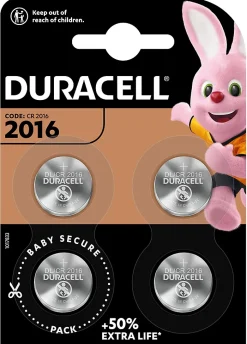Pile au lithium CR2016 Duracell, lot de 4